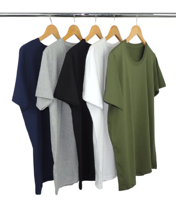 Kit 5 Camisetas Masculinas de Algodão Premium 22
