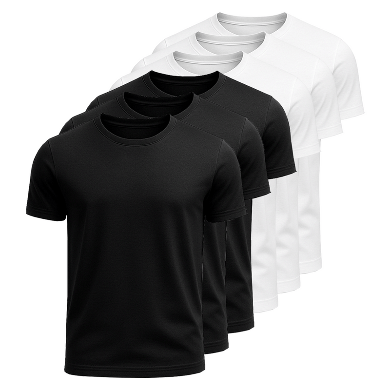 Kit 6 Camisetas Algodão Egípcio